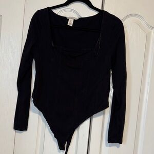 H&M Elegant Black Long Sleeve Bodysuit